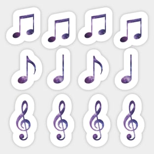 Galaxy Music Notes Sticker Sheet (12pcs) Sticker